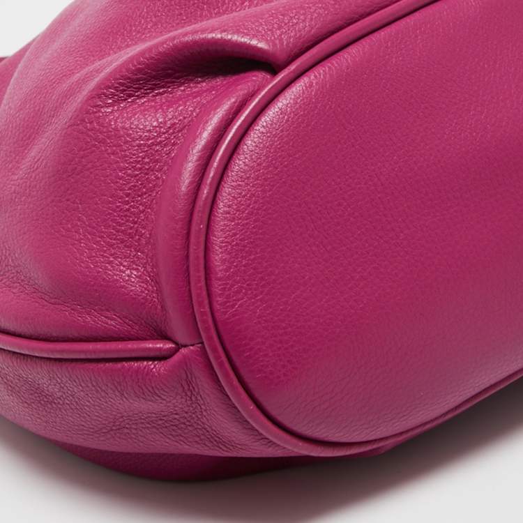 Pre Owned Tory Burch Pink Leather Thea Hobo 