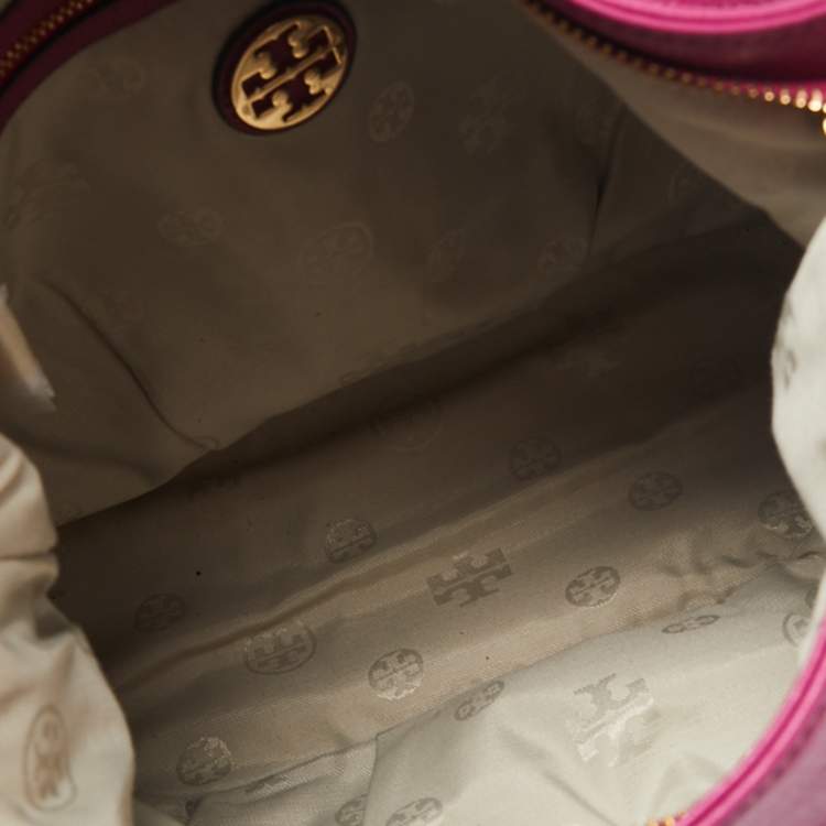 Pre Owned Tory Burch Pink Leather Thea Hobo 