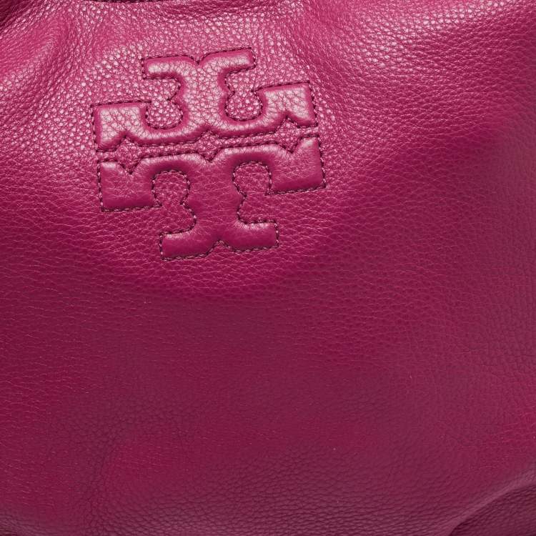 Pre Owned Tory Burch Pink Leather Thea Hobo 