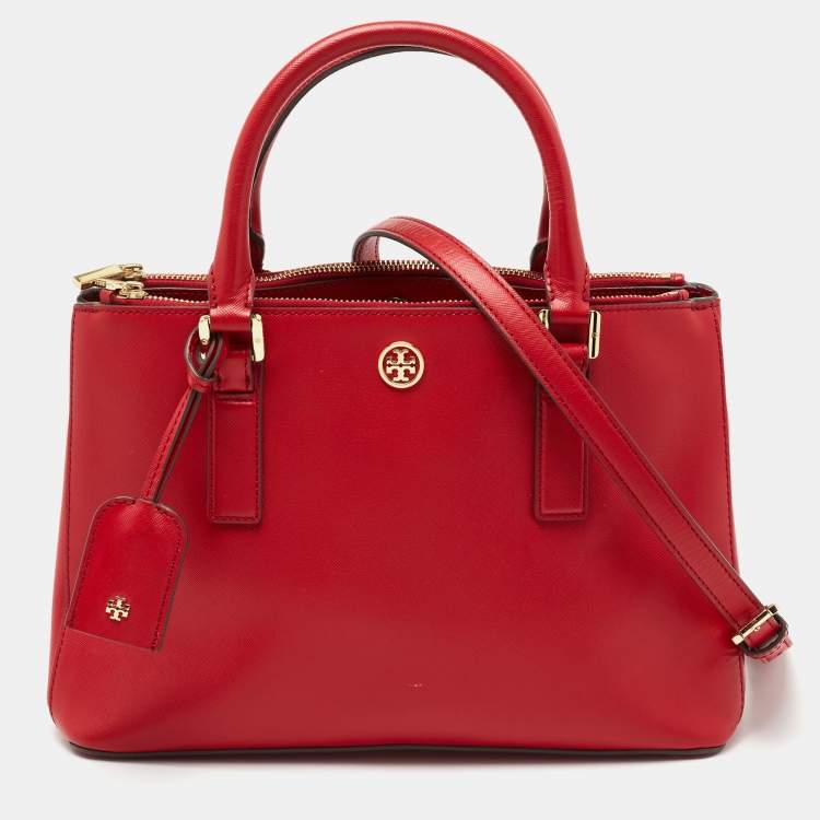 Tory Burch Red Leather Robinson Double Zip Tote Tory Burch | The Luxury ...