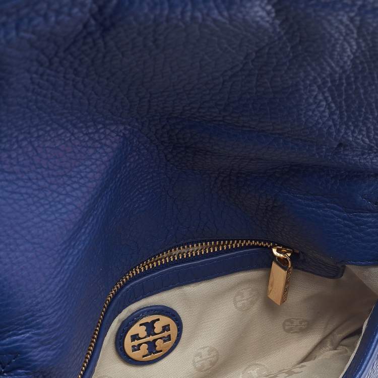 Pre Owned Tory Burch Blue Leather Britten Shoulder Bag