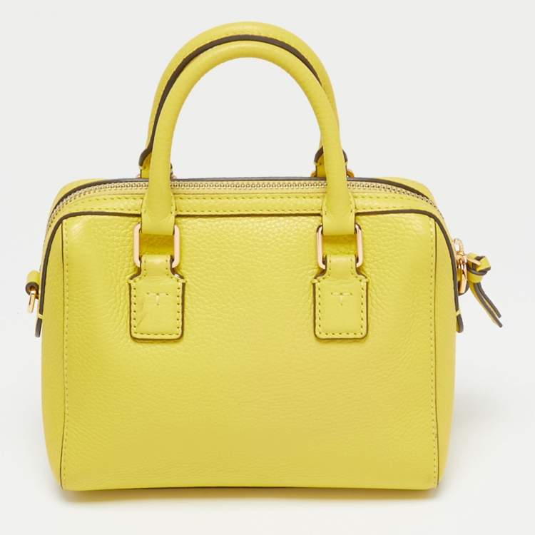 Pre Owned Tory Burch Yellow Leather Mini Thea Satchel