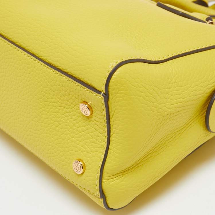 Pre Owned Tory Burch Yellow Leather Mini Thea Satchel
