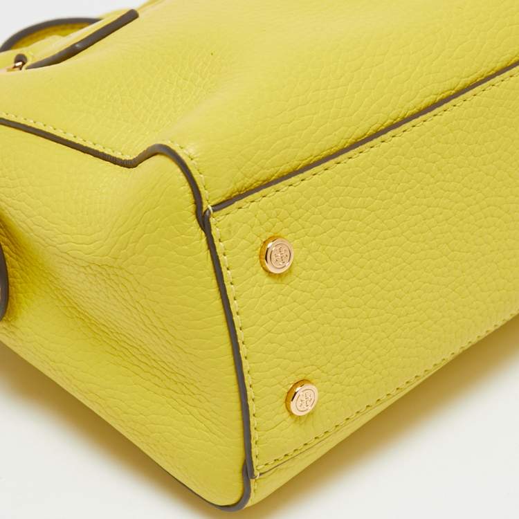 Pre Owned Tory Burch Yellow Leather Mini Thea Satchel