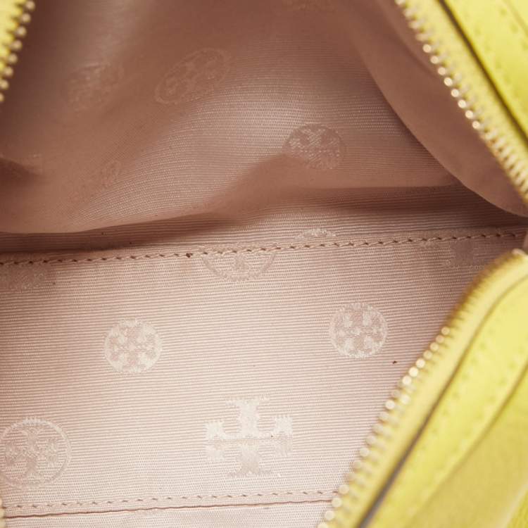 Pre Owned Tory Burch Yellow Leather Mini Thea Satchel
