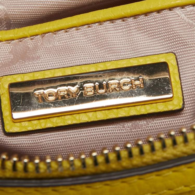 Pre Owned Tory Burch Yellow Leather Mini Thea Satchel