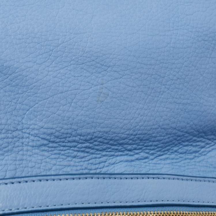 Pre Owned Tory Burch Pale Blue Leather Amanda Crossbody Bag