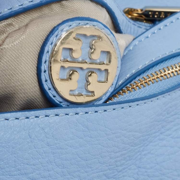 Pre Owned Tory Burch Pale Blue Leather Amanda Crossbody Bag