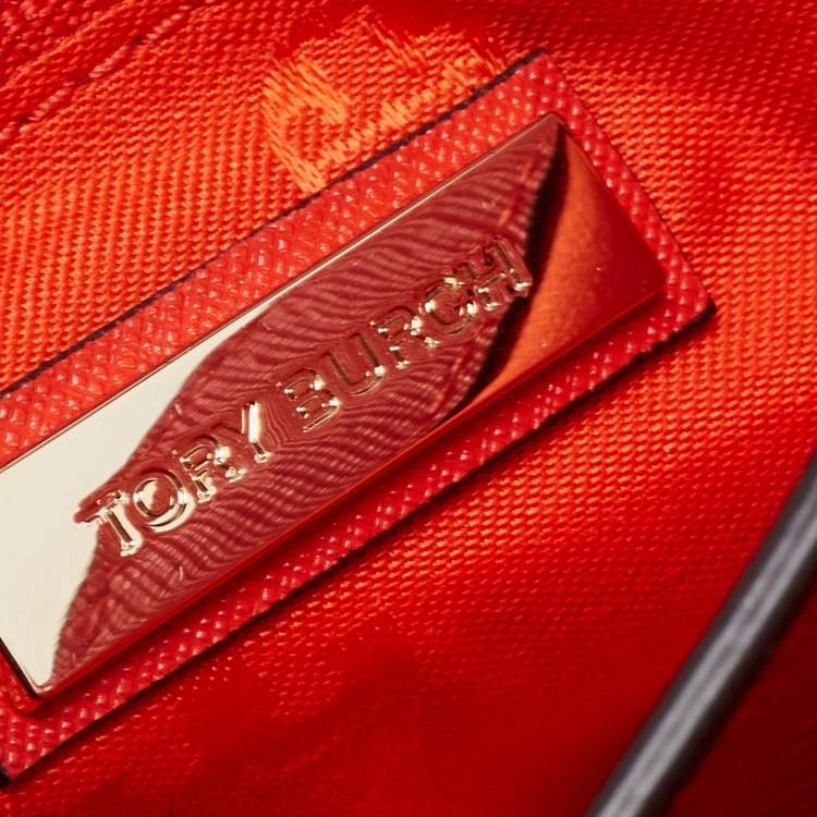 Pre Owned Tory Burch Red Saffiano Leather Robinson Messenger Bag