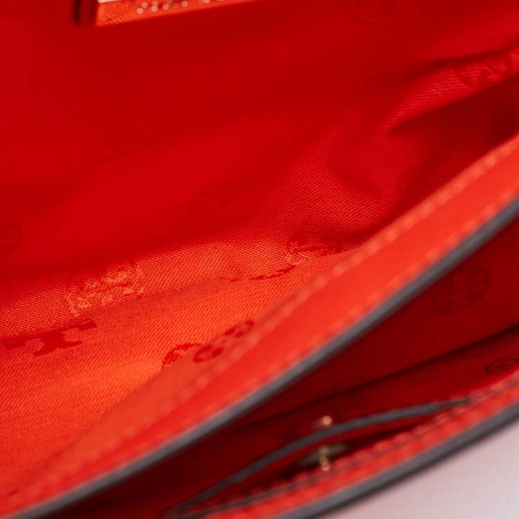 Pre Owned Tory Burch Red Saffiano Leather Robinson Messenger Bag