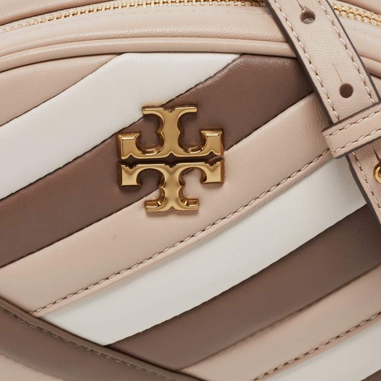 Pre Owned Tory Burch Tri Color Quilted Leather Small Kira Camera Bag