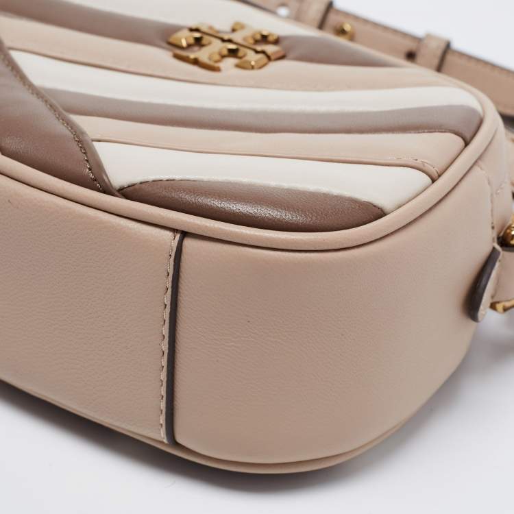 Pre Owned Tory Burch Tri Color Quilted Leather Small Kira Camera Bag
