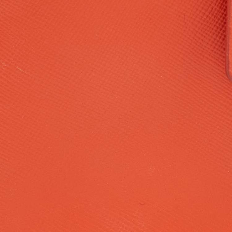 Pre Owned Tory Burch Orange Leather Wallet on Chain