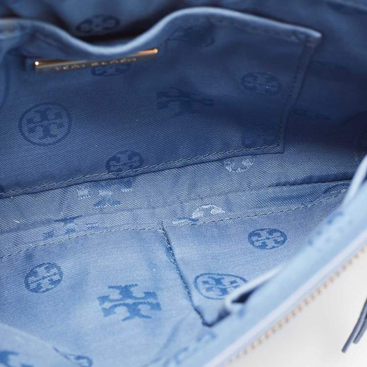 Pre Owned Tory Burch Blue Leather Reva Clutch