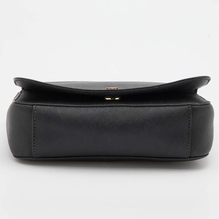 مملوكة مسبقًا Tory Burch Black Saffiano Leather Robinson Chain Crossbody Bag