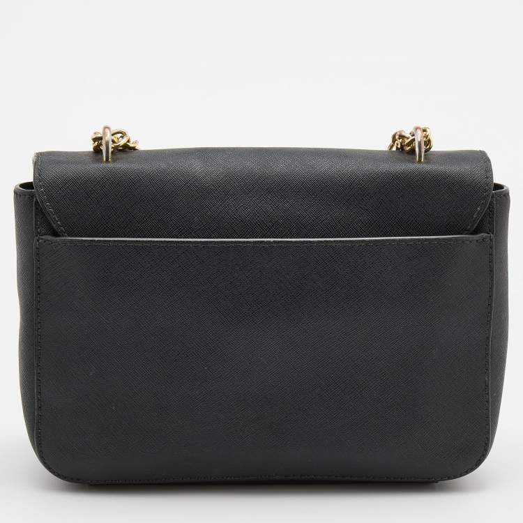 مملوكة مسبقًا Tory Burch Black Saffiano Leather Robinson Chain Crossbody Bag