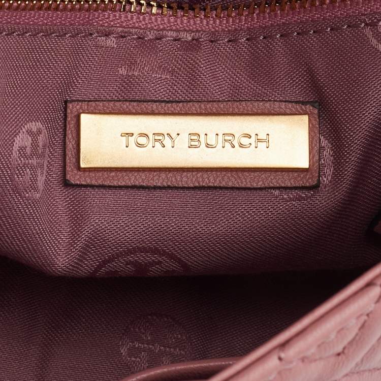 Pre Owned Tory Burch Rose Pink Leather Fleming Shoulder Bag