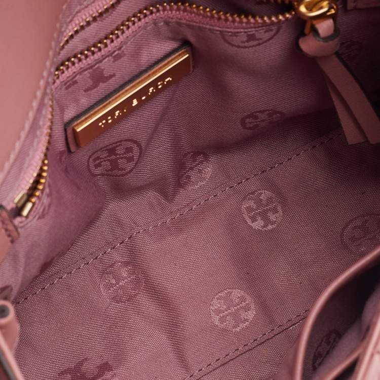 Pre Owned Tory Burch Rose Pink Leather Fleming Shoulder Bag