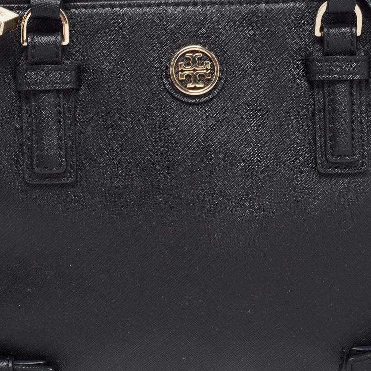 Pre Owned Tory Burch Black Leather Small Robinson Tote