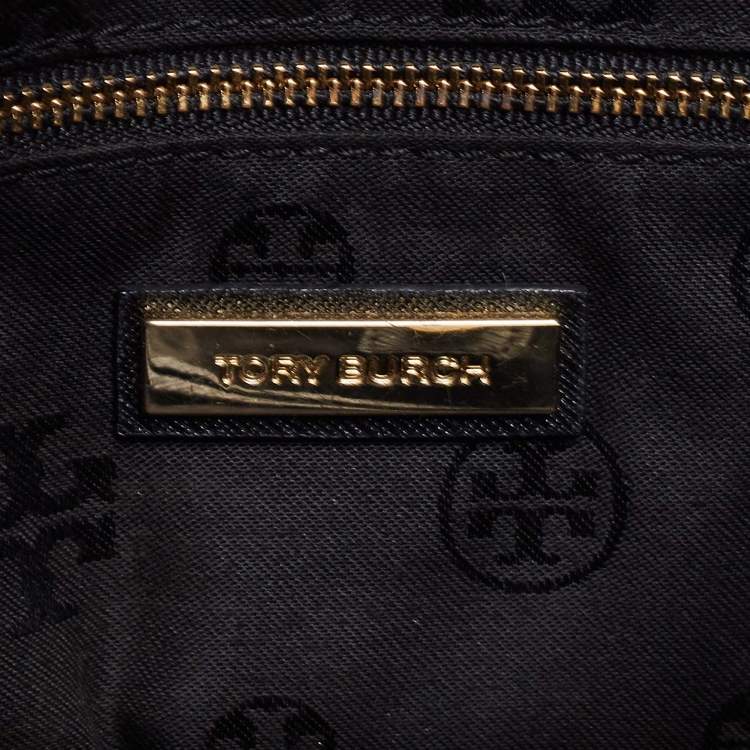 Pre Owned Tory Burch Black Leather Small Robinson Tote