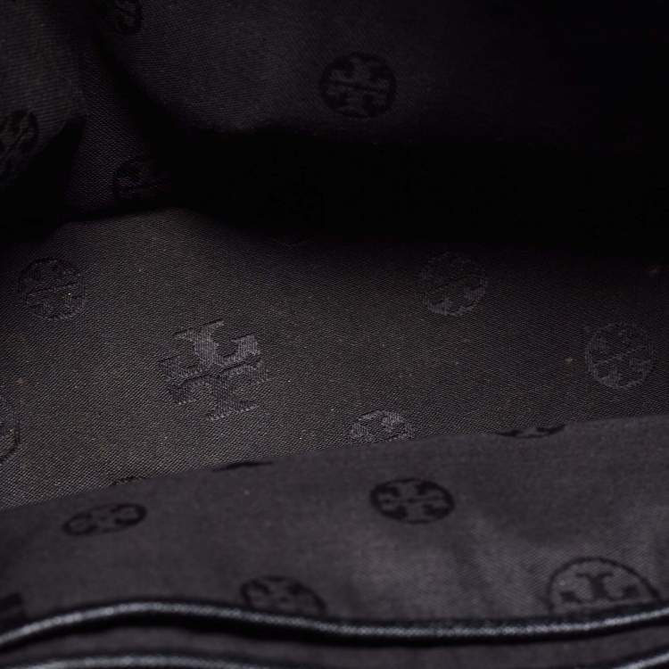 Pre Owned Tory Burch Black Leather Small Robinson Tote