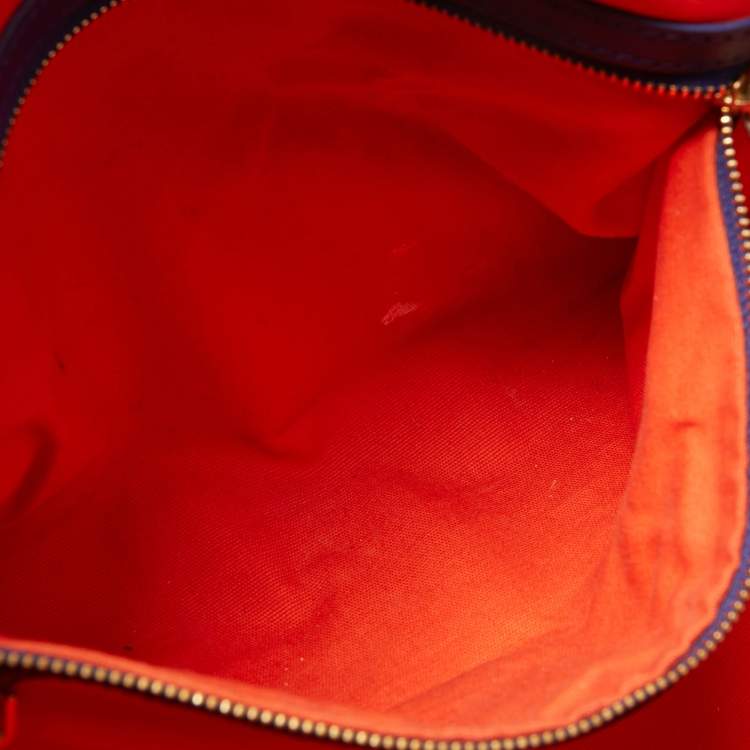 Pre Owned Tory Burch Blue Leather Robinson Middy Satchel