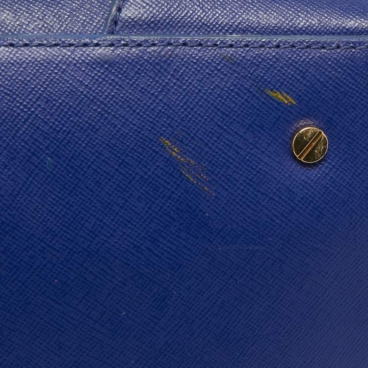 Pre Owned Tory Burch Blue Leather Robinson Middy Satchel