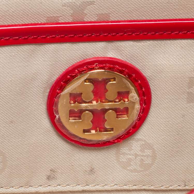 Pre Owned Tory Burch Red Patent Leather Crossbody Bag