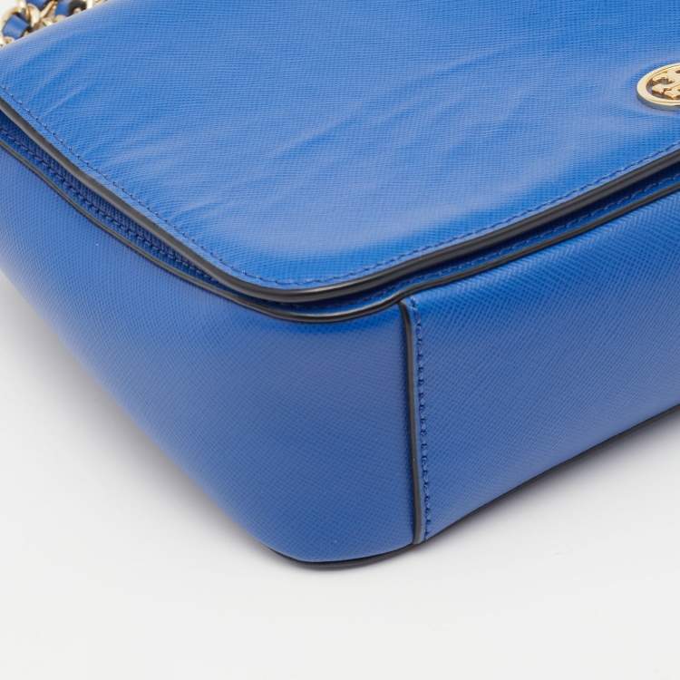 مملوكة مسبقًا Tory Burch Blue Leather Robinson Shoulder Bag