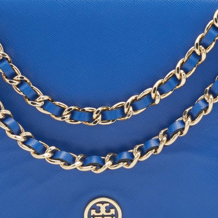 مملوكة مسبقًا Tory Burch Blue Leather Robinson Shoulder Bag