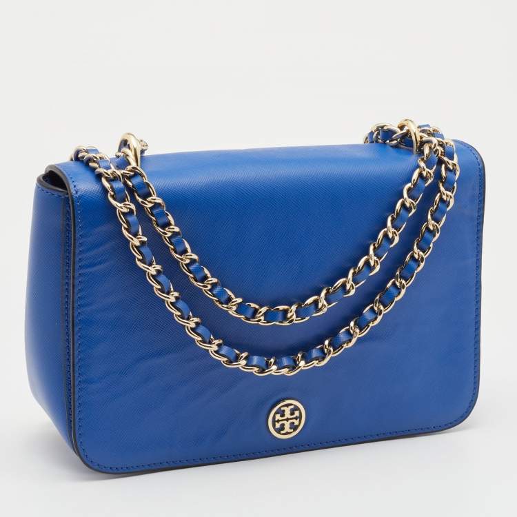 مملوكة مسبقًا Tory Burch Blue Leather Robinson Shoulder Bag