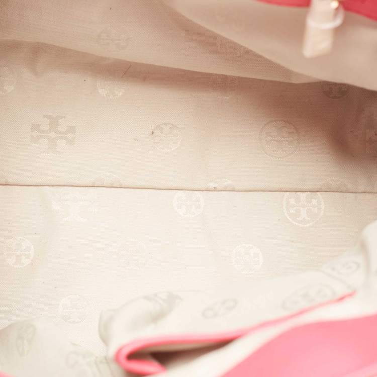 مملوكة مسبقًا Tory Burch Pink Patent and Leather Zip Tote