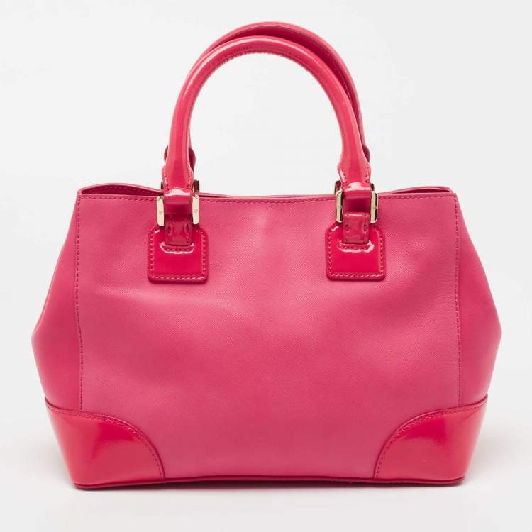 مملوكة مسبقًا Tory Burch Pink Patent and Leather Zip Tote