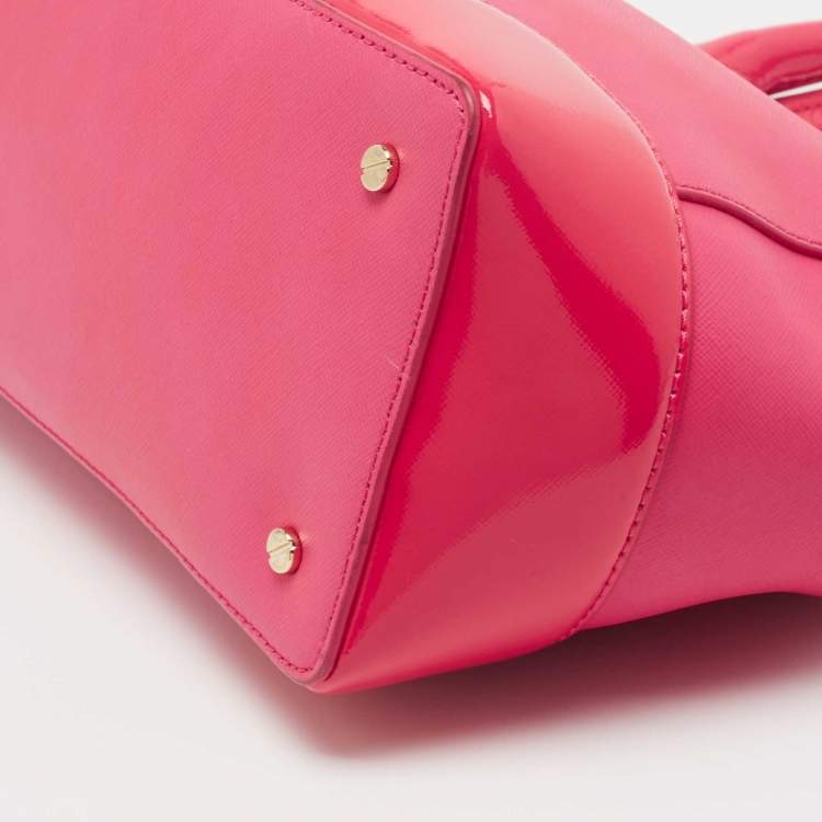 مملوكة مسبقًا Tory Burch Pink Patent and Leather Zip Tote