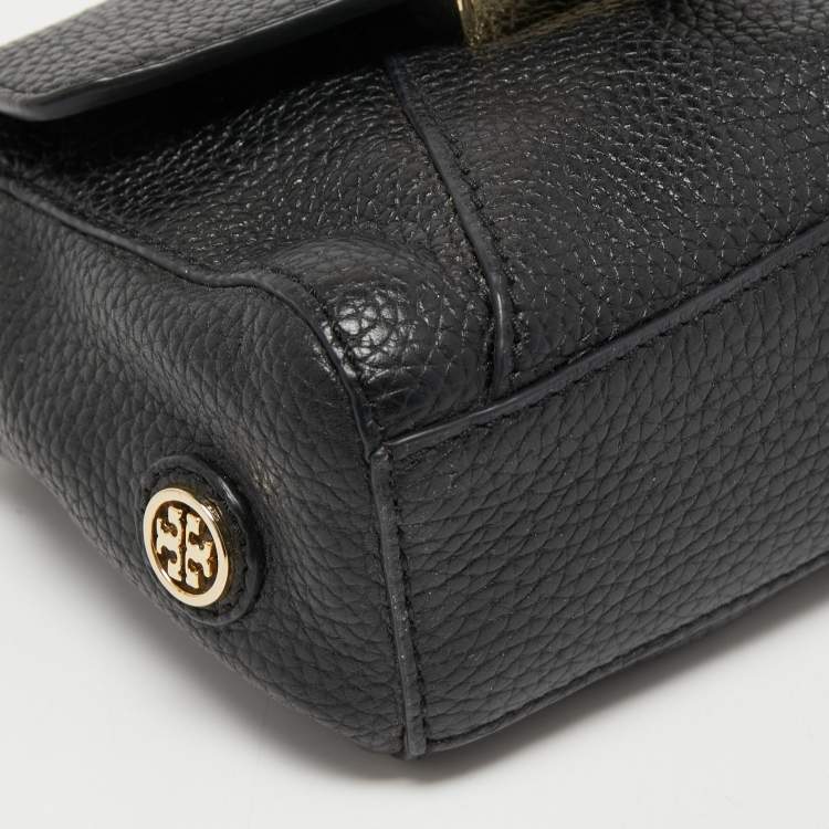Pre Owned Tory Burch Black Leather Mini 797 Top Handle Bag