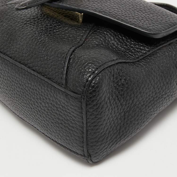 Pre Owned Tory Burch Black Leather Mini 797 Top Handle Bag