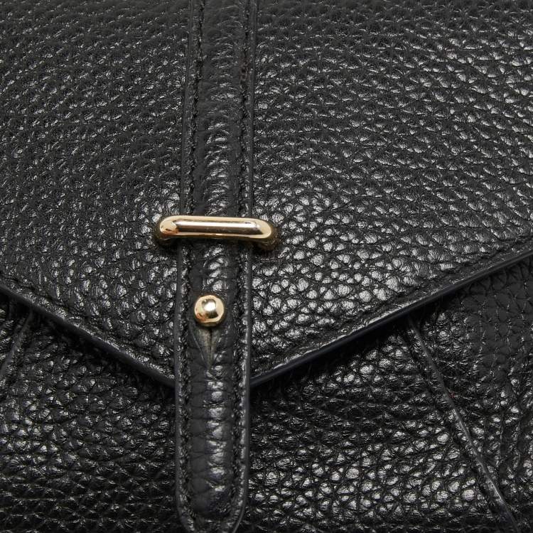 Pre Owned Tory Burch Black Leather Mini 797 Top Handle Bag