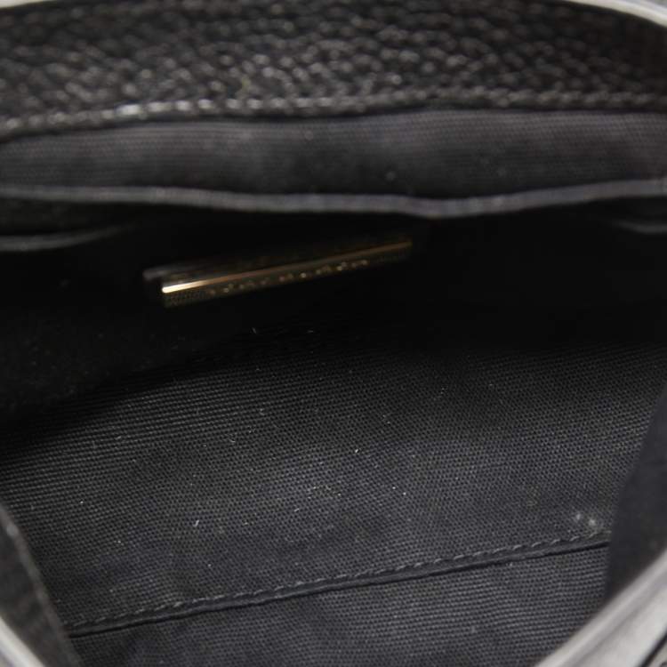 Pre Owned Tory Burch Black Leather Mini 797 Top Handle Bag
