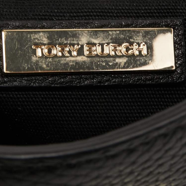 Pre Owned Tory Burch Black Leather Mini 797 Top Handle Bag