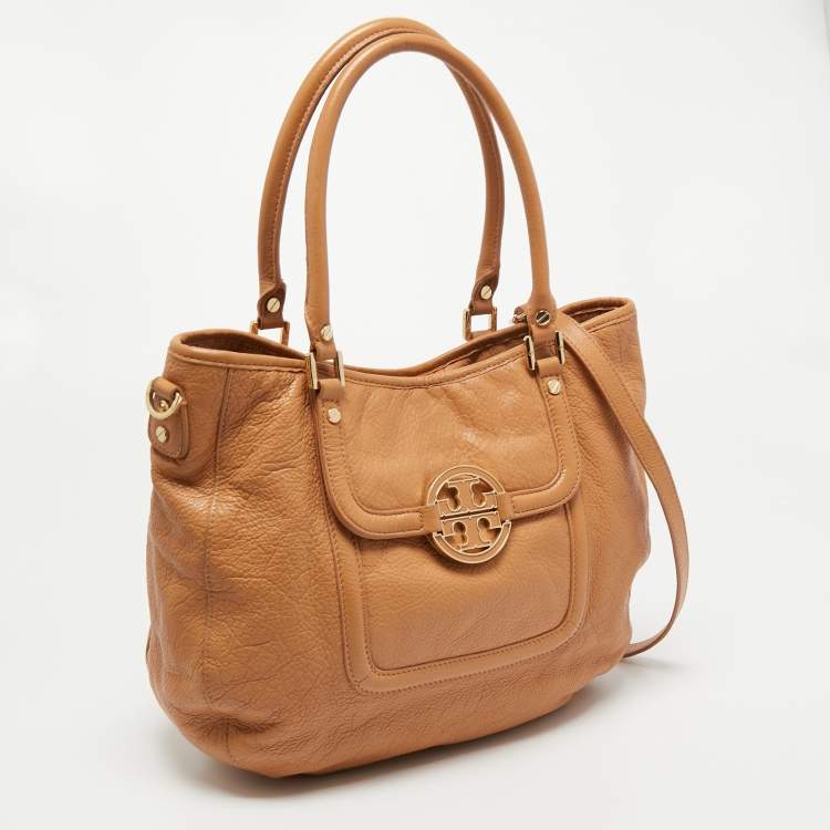 Pre Owned Tory Burch Beige Leather Amanda Tote