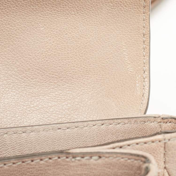 Pre Owned Tory Burch Beige Leather Fleming Shoulder Bag