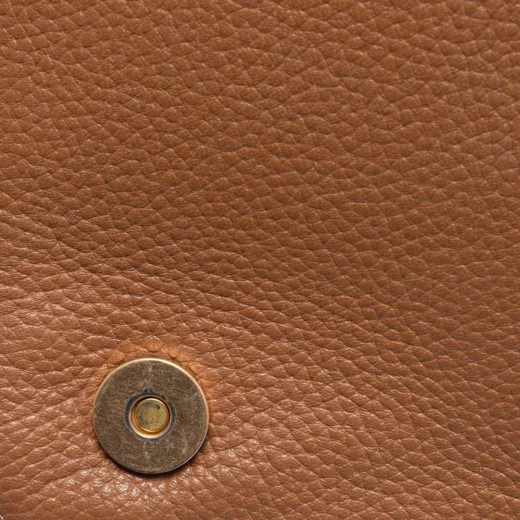 Pre Owned Tory Burch Brown Leather Britten Flap Crossbody Bag