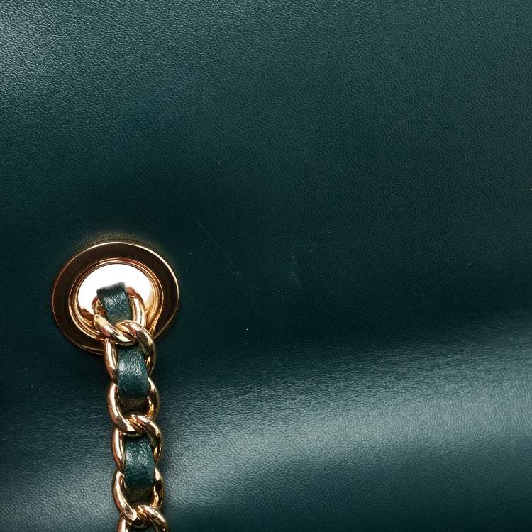 Pre Owned Tory Burch Green Quilted Leather Fleming Shoulder Bag