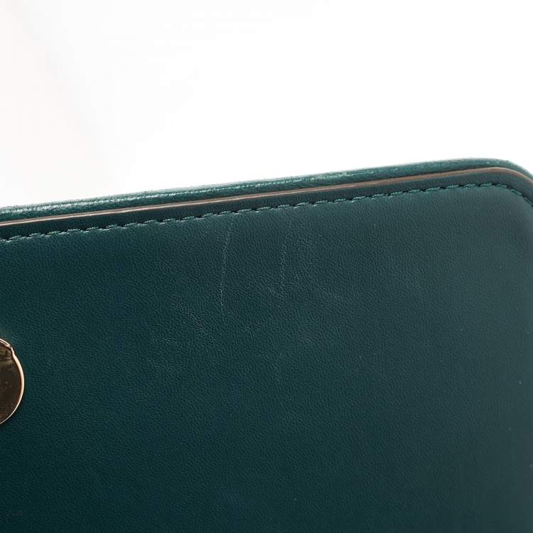 Pre Owned Tory Burch Green Quilted Leather Fleming Shoulder Bag