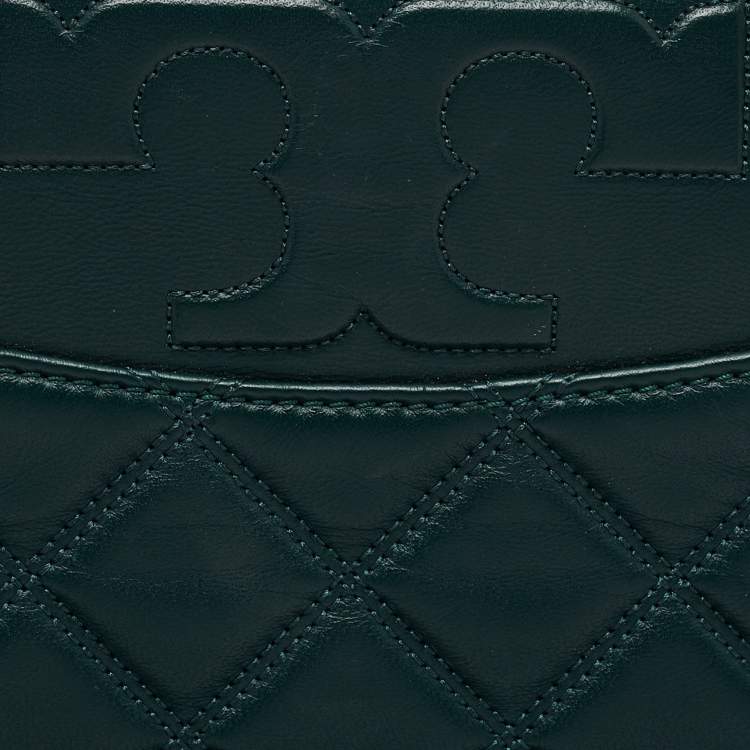Pre Owned Tory Burch Green Quilted Leather Fleming Shoulder Bag