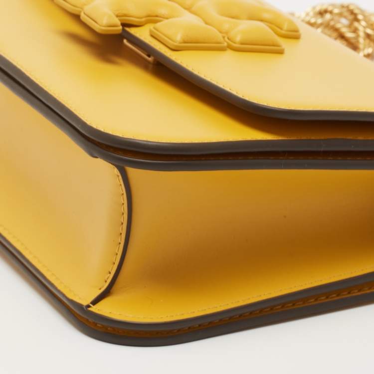 Pre Owned Tory Burch Mustard Leather Eleanor Small Chain Shoulder Bag