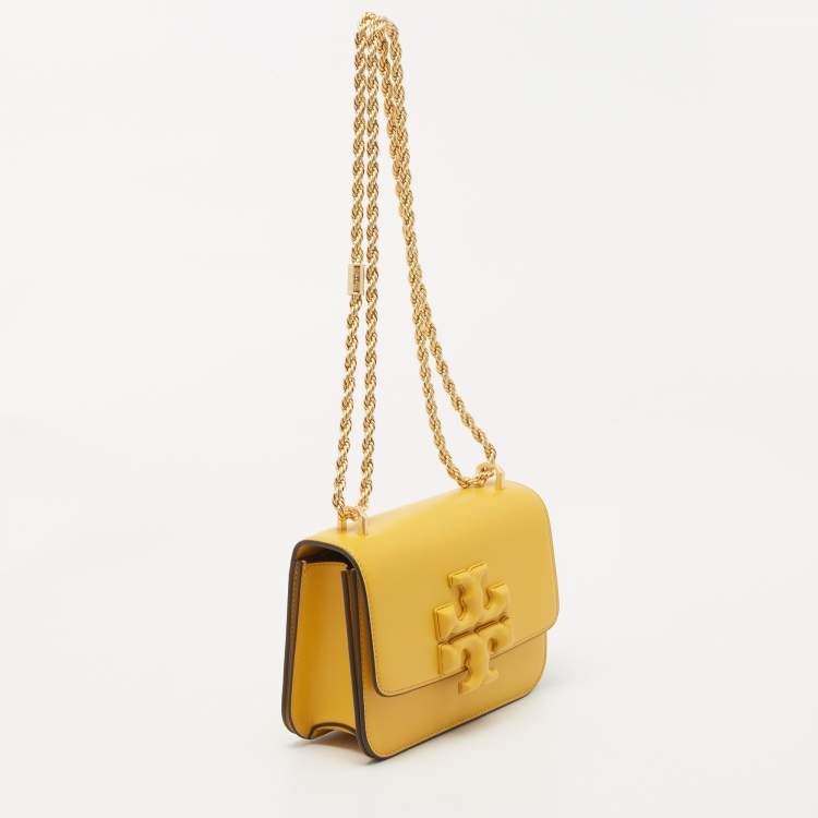 Pre Owned Tory Burch Mustard Leather Eleanor Small Chain Shoulder Bag