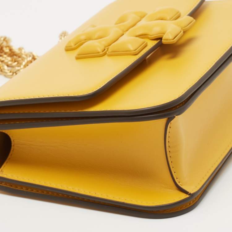 Pre Owned Tory Burch Mustard Leather Eleanor Small Chain Shoulder Bag