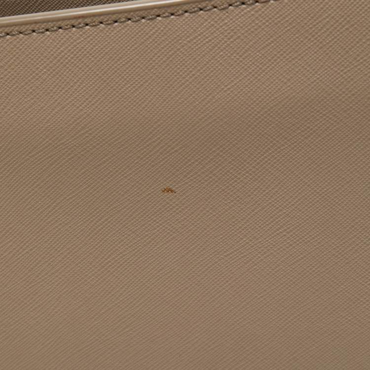 Pre Owned Tory Burch Grey Saffiano Leather York Buckle Tote