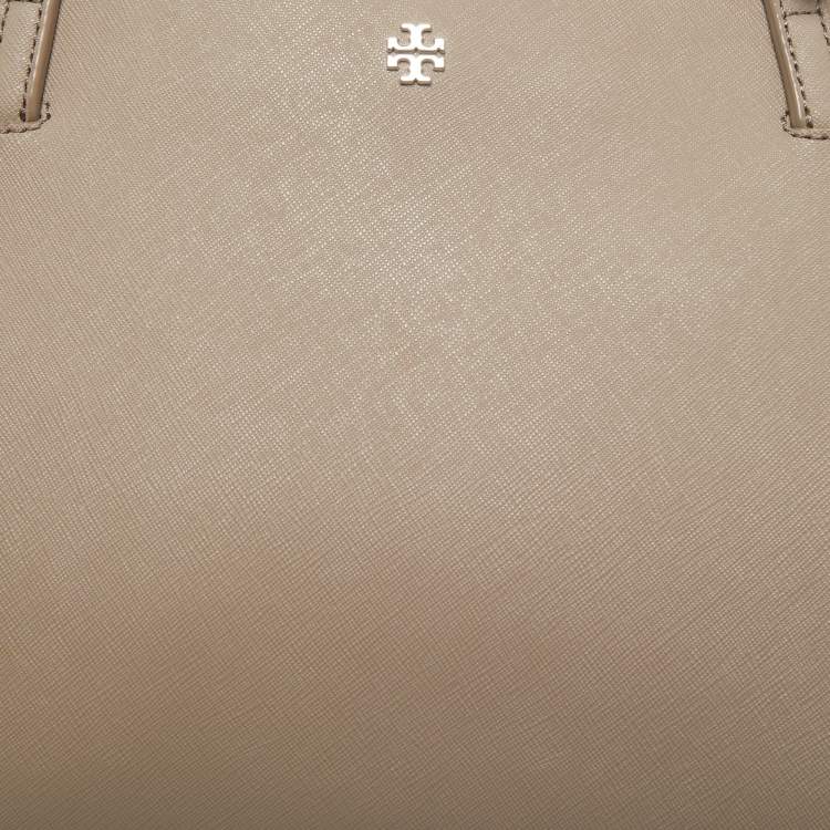 Pre Owned Tory Burch Grey Saffiano Leather York Buckle Tote